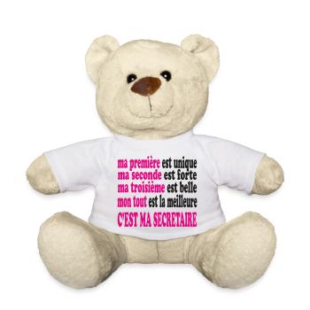 Ma SECRETAIRE est belle - Nounours - blanc - Devant