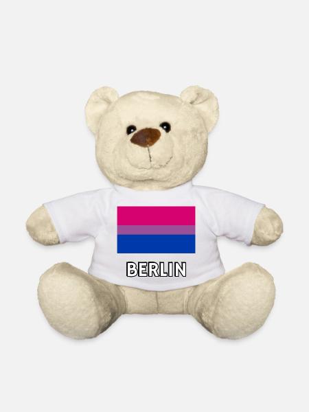 Bi Pride Flagge Berlin - Teddy - Weiß