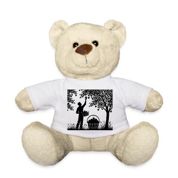 charmante Garten Silhouette Mann pflückt Äpfel - Teddy - Weiß - Vorne