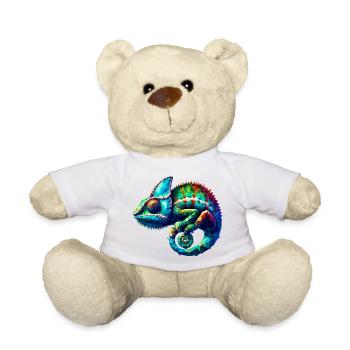 Polygonales Chamäleon - Teddy - Weiß - Vorne