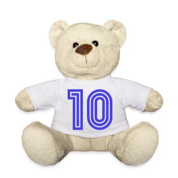10. 10 YEARS. 10th ANNIVERSARY. 10 YEAR ANNIVERSARY. - Teddy Bear - white - Front