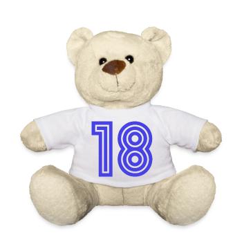 18. 18 ANS. 18e ANNIVERSAIRE. ANNIVERSAIRE 18 ANS. - Nounours - blanc - Devant