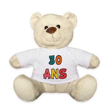 30. 30 YEARS. 30th ANNIVERSARY. 30 YEARS ANNIVERSARY. - Teddy Bear - white - Front