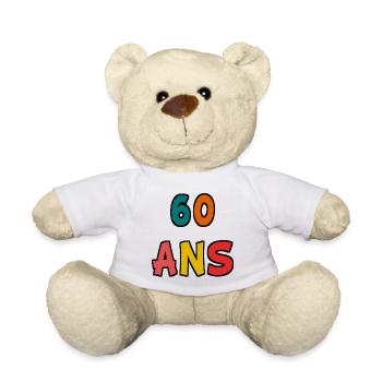 60. 60 JAHRE. 60-JÄHRIGES JUBILÄUM. 60. GEBURTSTAG. - Teddy - Weiß - Vorne