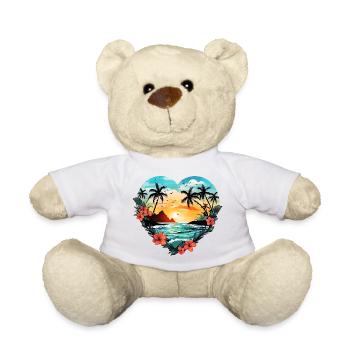 Summer Island Palm Trees - Teddy Bear - white - Front