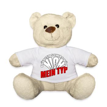 Du bist sowas von NICH mein TYP Retro Schriftzug - Teddy - Weiß - Vorne