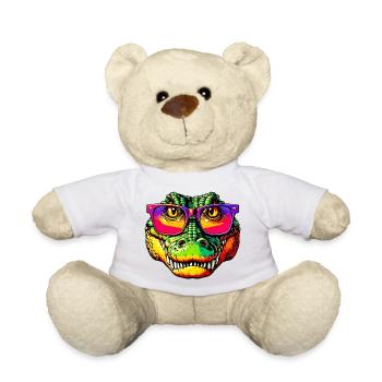Crocodile avec lunettes de soleil - Nounours - blanc - Devant