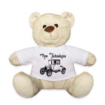 Schwarzes altes Vintage-Auto - Teddy - Weiß - Vorne