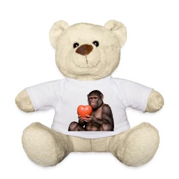 Affe mit einem Herz - Teddy - Weiß - Vorne