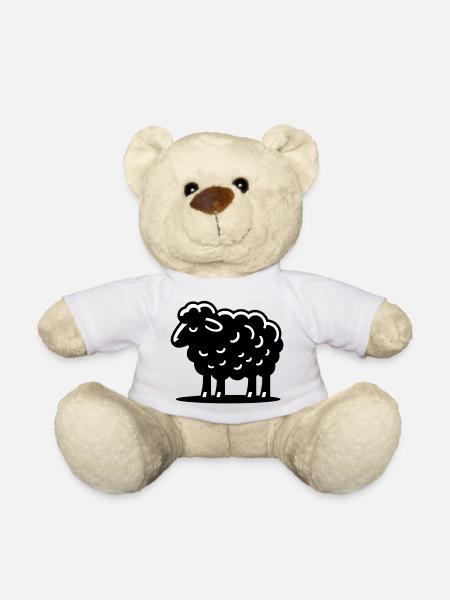 Mouton noir - Nounours - blanc