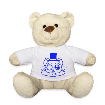 Sir Cat Gentleman Chapeau haut de forme Monocle Rich Gentleman - Nounours - blanc - Devant