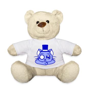 Sir Cat Gentleman Chapeau haut de forme Monocle Rich Gentleman - Nounours - blanc - Devant