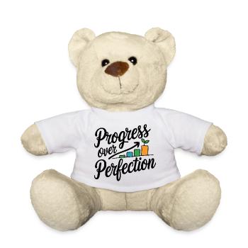 Progress Over Perfection Growth Chart - Teddy Bear - white - Front