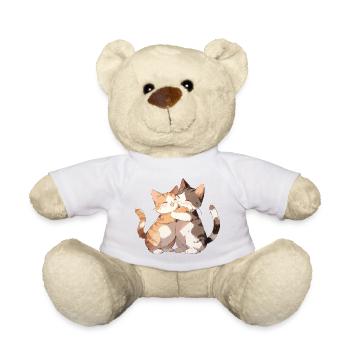 Cats, Love, Hug, Cuddle, Heart, Cute, Cute - Teddy Bear - white - Front