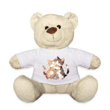 Cats, Love, Hug, Cuddle, Heart, Cute, Cute - Teddy Bear - white - Front