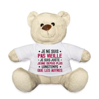 Je Ne Suis Pas Vieille Cadeau Anniversaire vintage - Nounours - blanc - Devant
