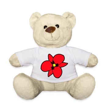 Rote Schöne Blume Frühling Sommer Natur Blümchen - Teddy - Weiß - Vorne