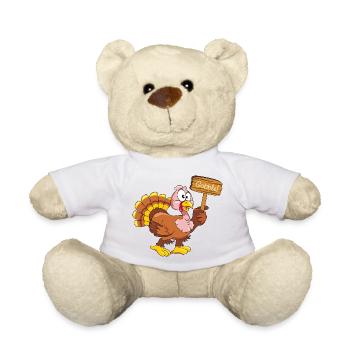 Lustiger Truthahn mit Holzzeiger - Teddy - Weiß - Vorne