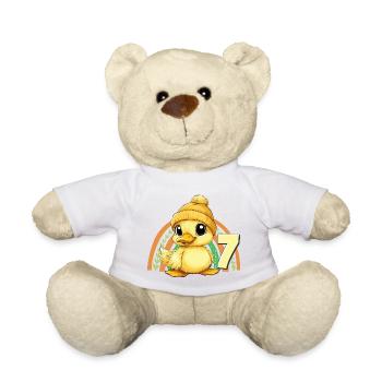 7th Birthday Duck Rainbow Cute Cute - Teddy Bear - white - Front