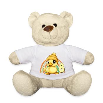 8th Birthday Duck Rainbow Cute Cute - Teddy Bear - white - Front