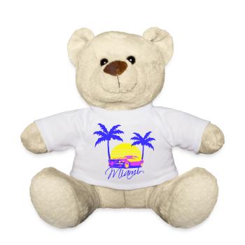 Miami USA Cool Oldtimer Auto Sonne Amerika Florida - Teddy - Weiß - Vorne