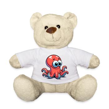Octopus - Teddy Bear - white - Front