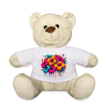 Hibiscus Flowers - Teddy Bear - white - Front
