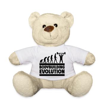 Bodybuilding Evolution Perfect for fitness fans - Teddy Bear - white - Front