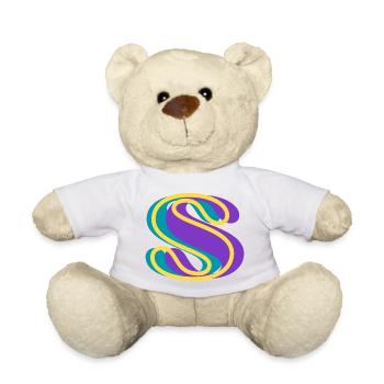 Multicolored letter s - Teddy Bear - white - Front