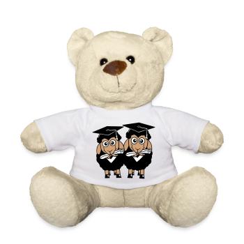 2 Schafe Zeugnis College Abi Zwei Schüler Team - Teddy - Weiß - Vorne