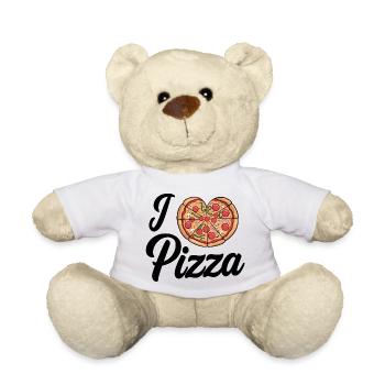 I Love Pizza Heart - Teddy Bear - white - Front