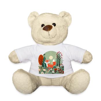 Fröhlicher Fuchs im sonnigen Wald - Teddy - Weiß - Vorne
