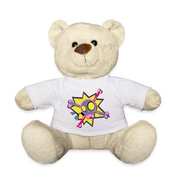 Punk Comic Skull – Perfect for Punk Rock Lovers! - Teddy Bear - white - Front
