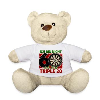 Ich bin nicht 60 ich bin Triple 20 Geburtstag Dart - Teddy - Weiß - Vorne