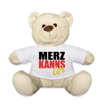 Merz kanns - Kanzler - Kanzlerkandidat - Teddy - Weiß - Vorne