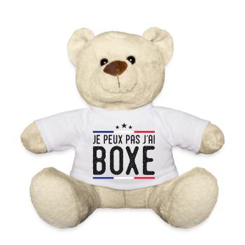 Boxing I Can't I Boxed Boxing France - Teddy Bear - white - Front