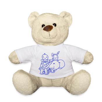 2 Bunny Bird Grande Tortue Géante Ondulation Equipe - Nounours - blanc - Devant