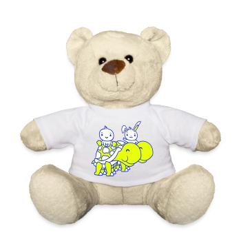 2 Bunny Bird Grande Tortue Géante Ondulation Equipe - Nounours - blanc - Devant