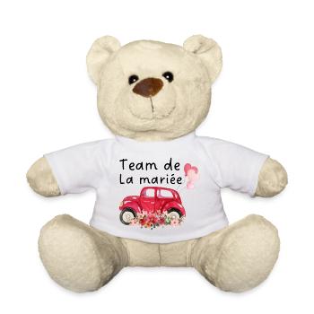 Braut Team Auto Braut Blumen - Teddy - Weiß - Vorne