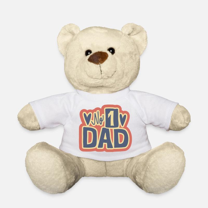 No 1 Dad Herz-Design - Teddy - Weiß