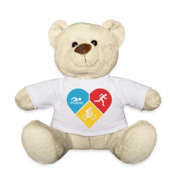 I Love Triathlon - Teddy Bear - white - Front