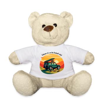 Abenteuerlicher Campingwagen bei Sonnenuntergang - Teddy - Weiß - Vorne