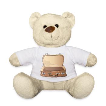 Retro Koffer geöffnet-Nostalgischer Reisebegleiter - Teddy - Weiß - Vorne