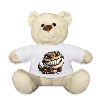 Cute Shy T-Rex Dinosaur Cartoon - Teddy Bear - white - Front