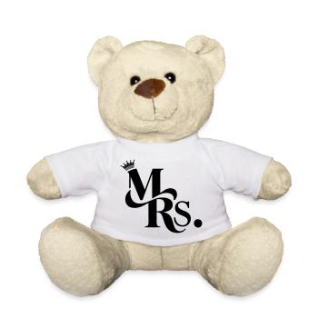 Mrs. & Krone, personalisierbar - Teddy - Weiß - Vorne