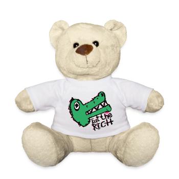 Crocodile Saying Eat The Rich Street Art Left-Wing Politics - Teddy Bear - white - Front