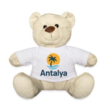 Antalya Palmenstrand Sonnenlogo - Teddy - Weiß - Vorne