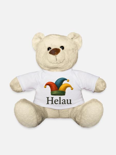 Helau Karneval Jester Hut - Teddy - Weiß