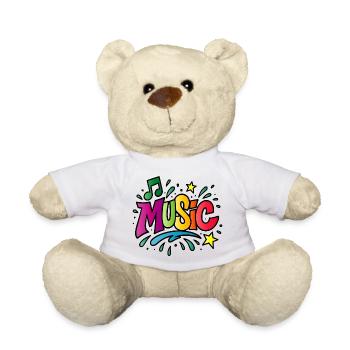 Music – Colorful typography with note symbol - Teddy Bear - white - Front