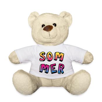 Summer Colorful Comic Style Gradient Fun Camp - Teddy Bear - white - Front